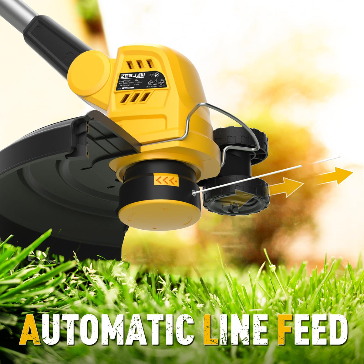 ZEGJAW fast-charging charger powers batteries quickly for continuous mowing.