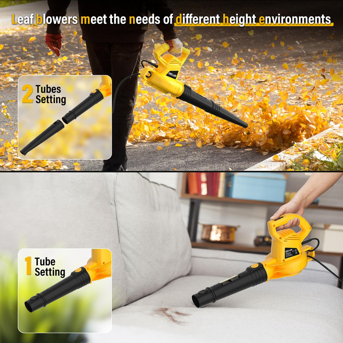 ZEGJAW leaf blower in action demonstrating portable cleanups.