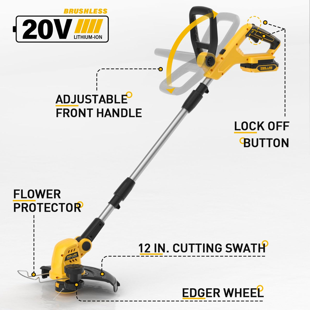 ZEGJAW spacer guard protects plants while you trim near decorations.