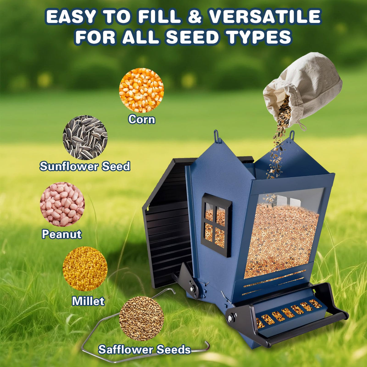 ZeHaiYlf clear window and drainage holes maintain dry, fresh seed.