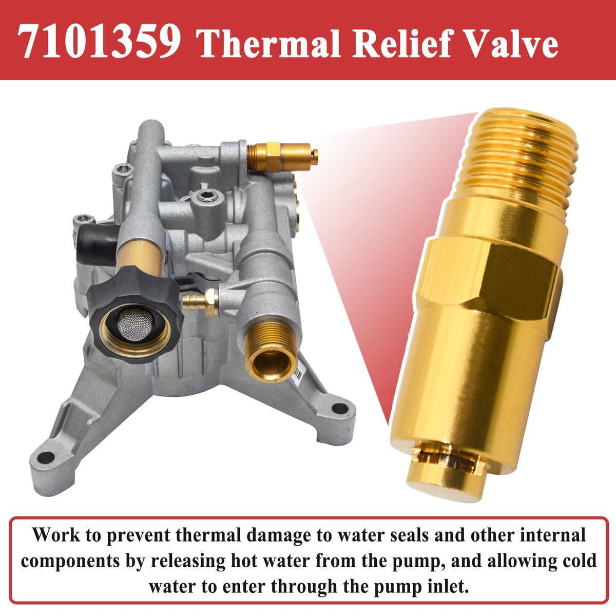 Zeiboat 7101359 valve mounted on a pump for quick replacement.