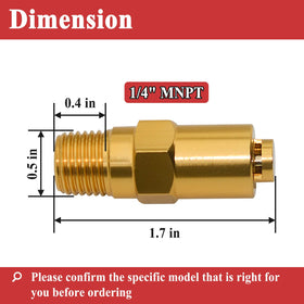 Zeiboat 7101359 valve side view with 1/4-in NPT thread for compatibility.