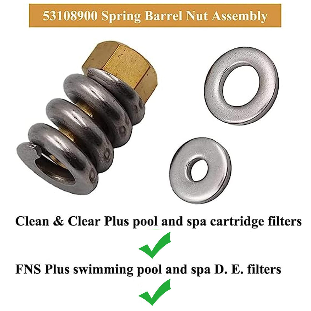 Zeiboat package includes spring, nut, and two gaskets for quick retrofit.