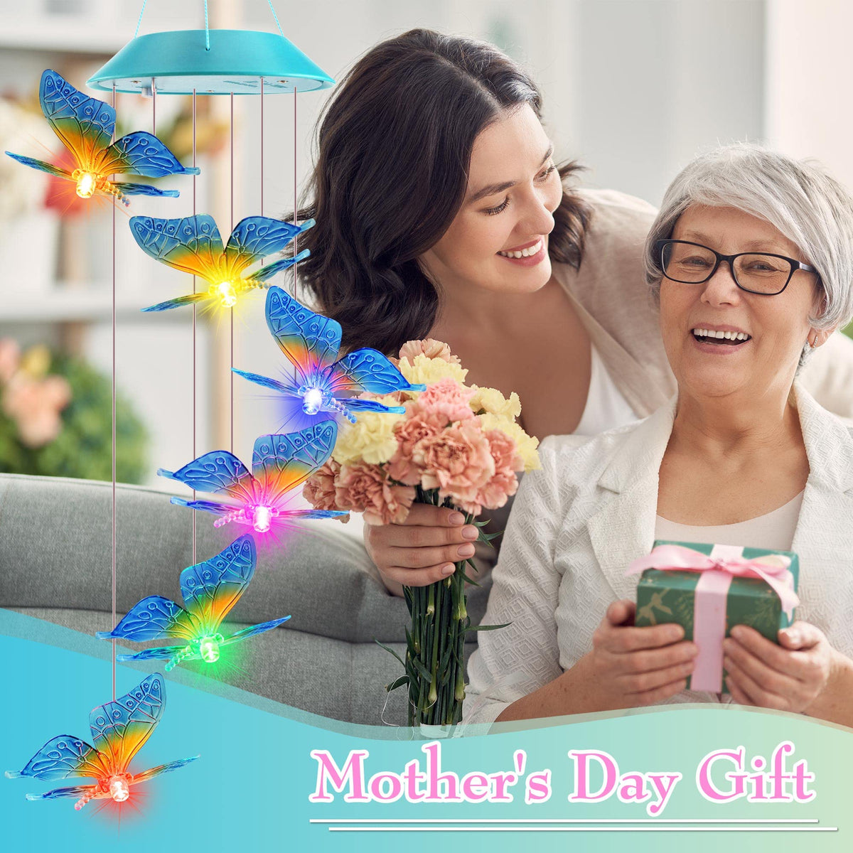 Zeiliuled color-changing butterfly lights cycle seven colors for magical day and night scenes