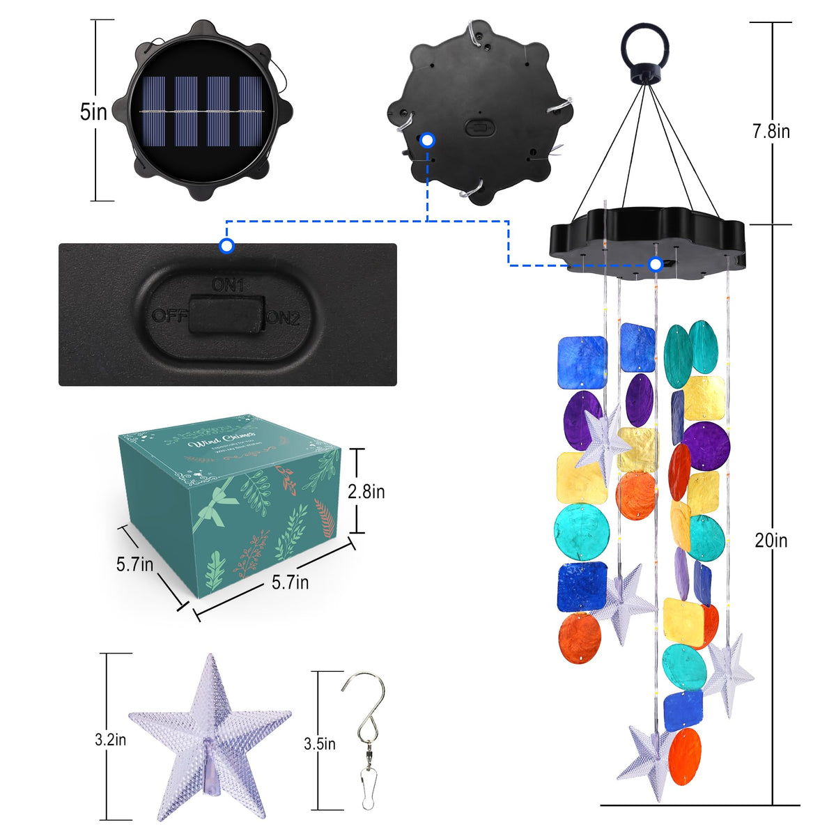 Zeiliuled gift-ready solar shell decor for mom or grandma.