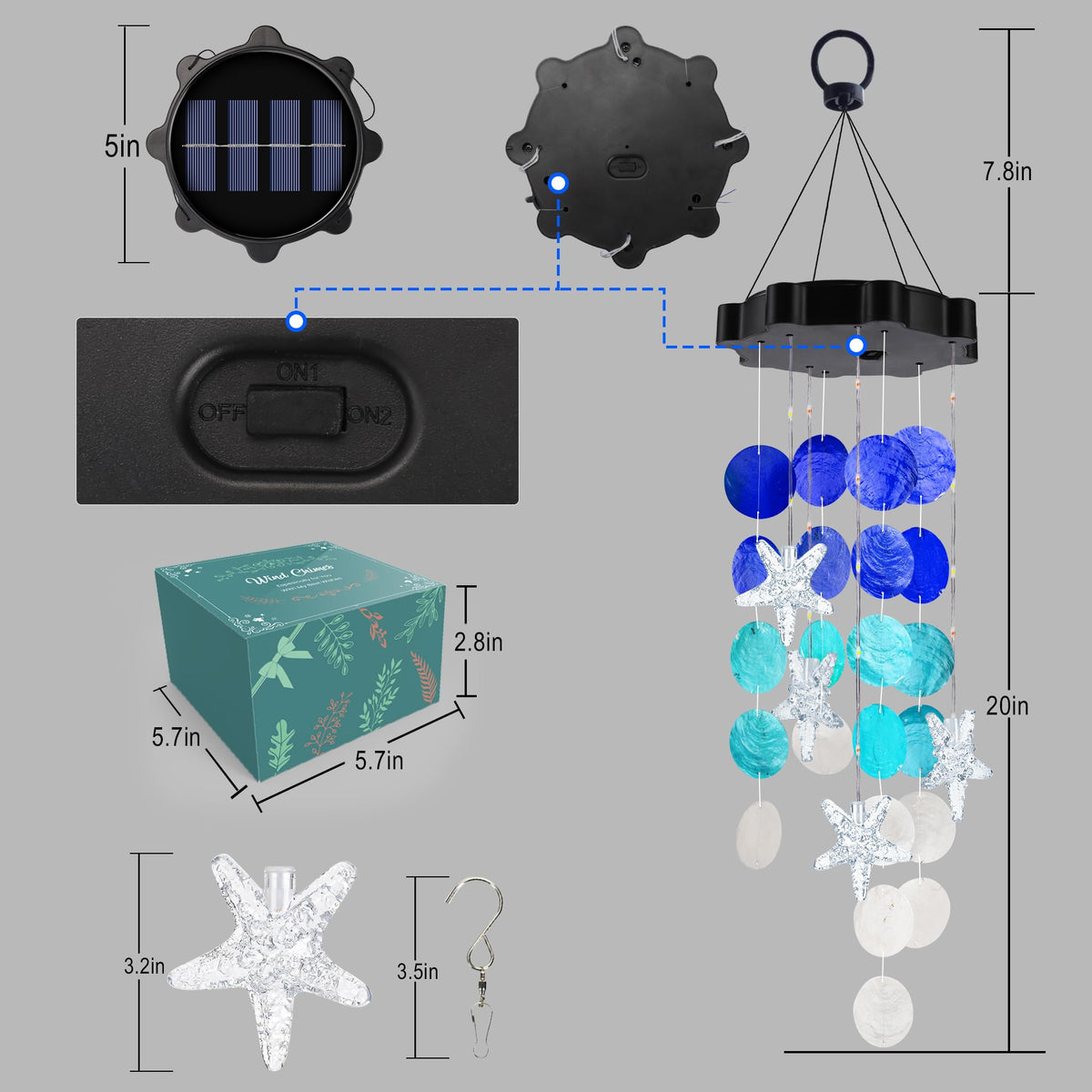 Zeiliuled Gift Shell Wind Chimes for mom or grandma, thoughtful decor.