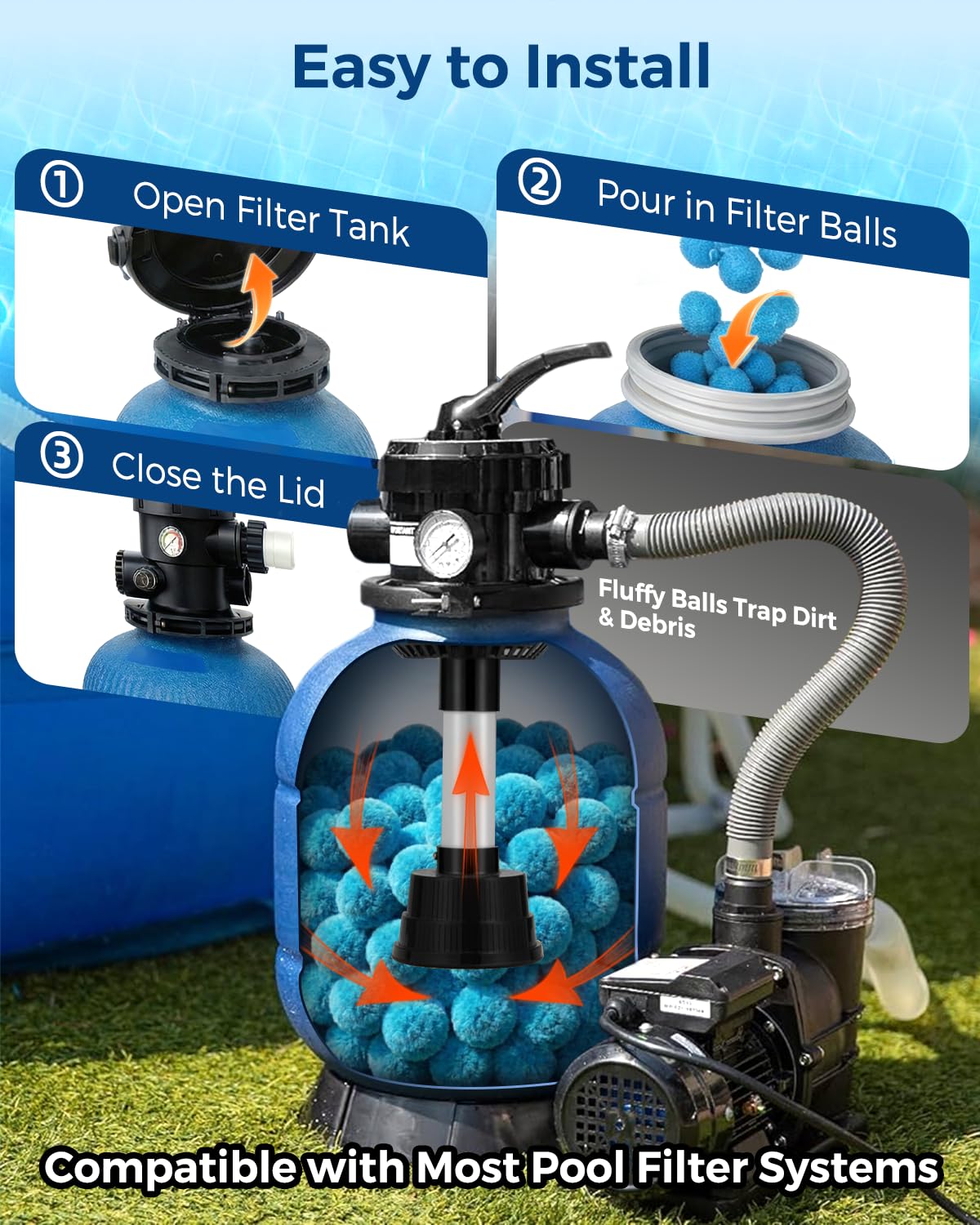 Zeinunk high-porosity balls boost water circulation in pools.