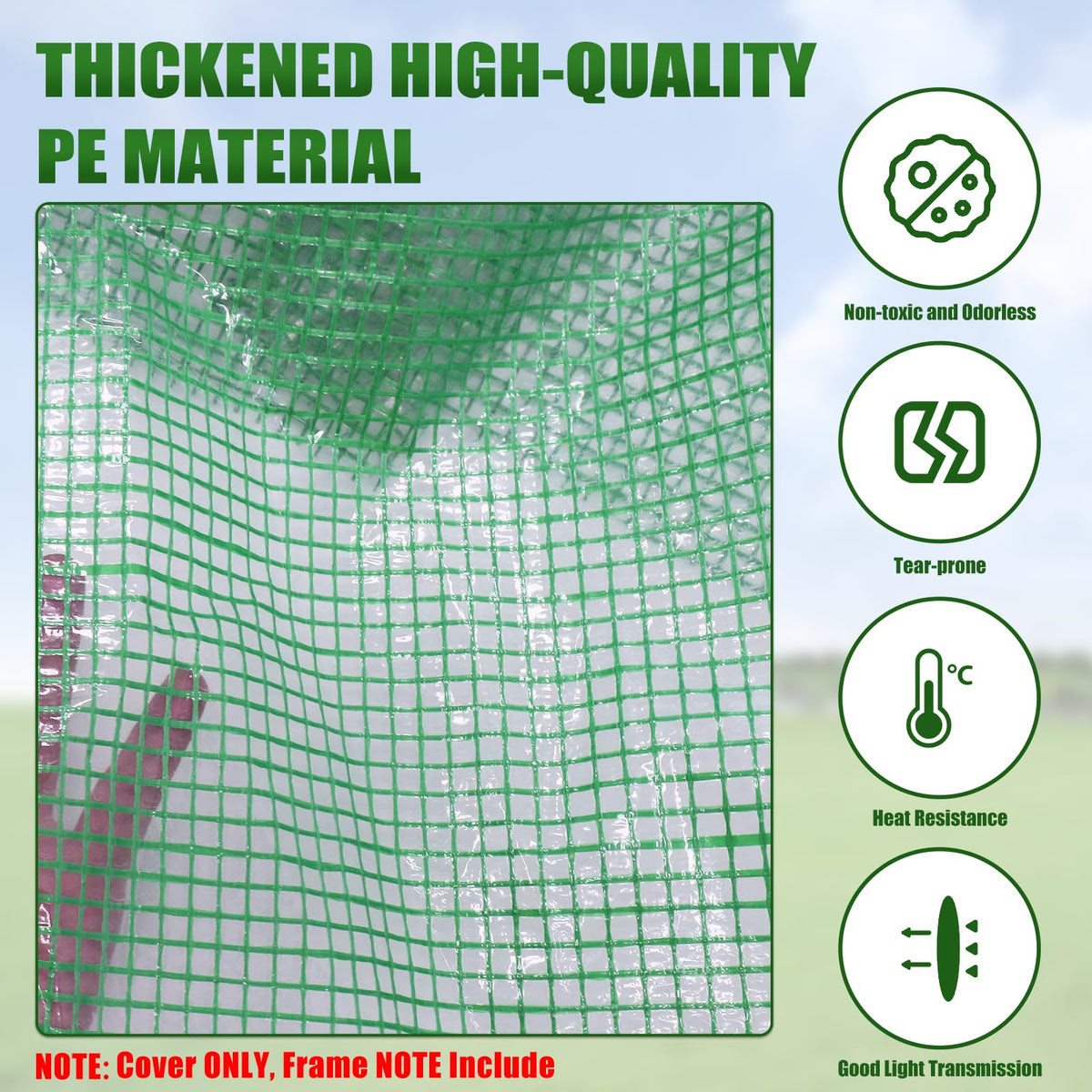 Zejoot greenhouse cover allows ample sunlight while protecting delicate seedlings.