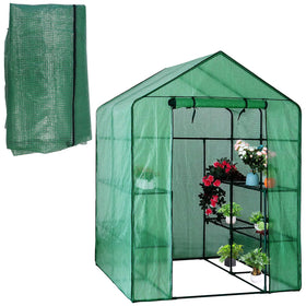 Zejoot walk-in greenhouse cover with roll-up door for easy access and airflow.