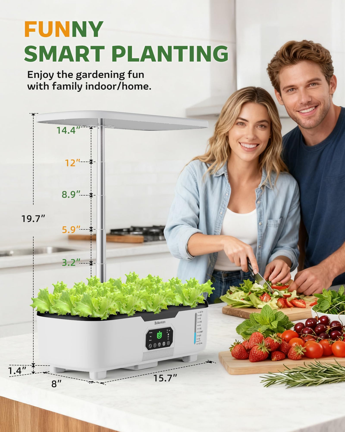 Zekeson compact unit fits kitchen or office for fresh produce.