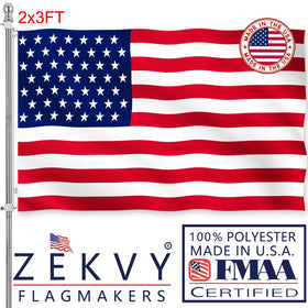 ZEKVY American flag 2x3 outdoor flag shows vivid color on exterior displays