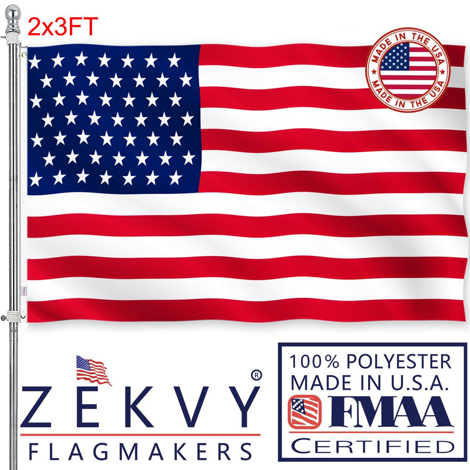 ZEKVY American flag 2x3 outdoor flag shows vivid color on exterior displays