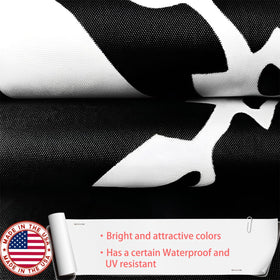 ZEKVY Pow Flag 3x5 brass grommets enable easy mounting on poles or walls