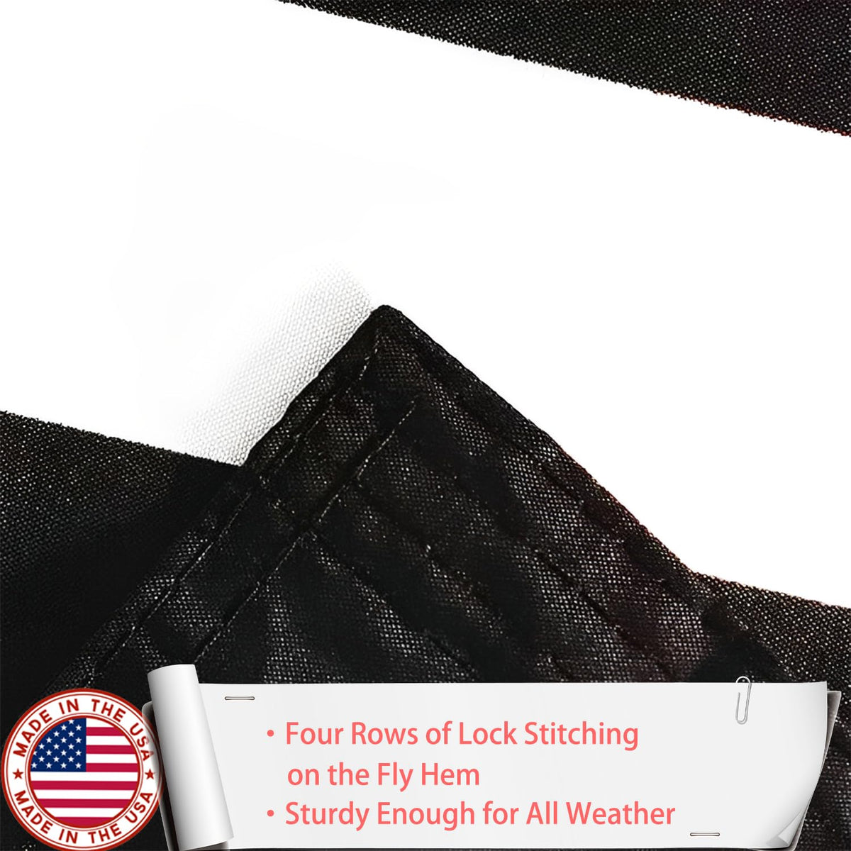 ZEKVY Pow Flag 3x5 heavy-duty canvas header and reinforced stitching for durability