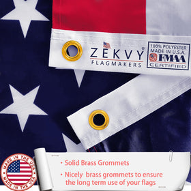 ZEKVY flag includes brass grommets for easy hanging on poles or walls