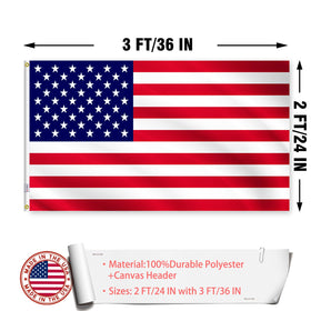 ZEKVY US flag double-sided design ensuring readable text from both sides