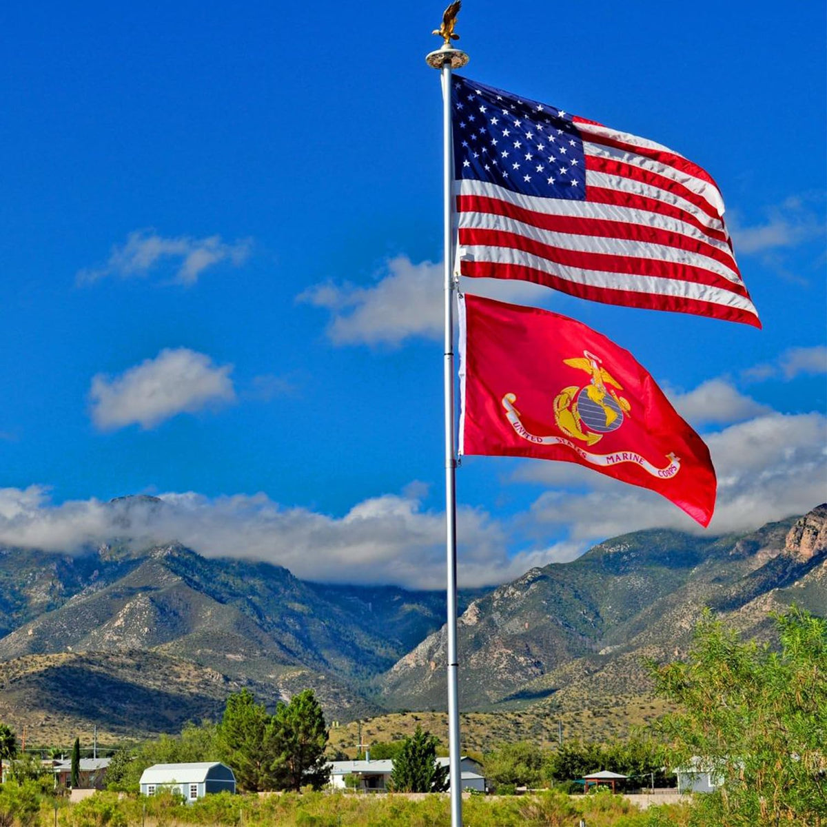 ZEKVY USMC flag double-sided design reads clearly from any angle.