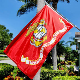 ZEKVY USMC flag double-sided design reads clearly from both sides outdoors.