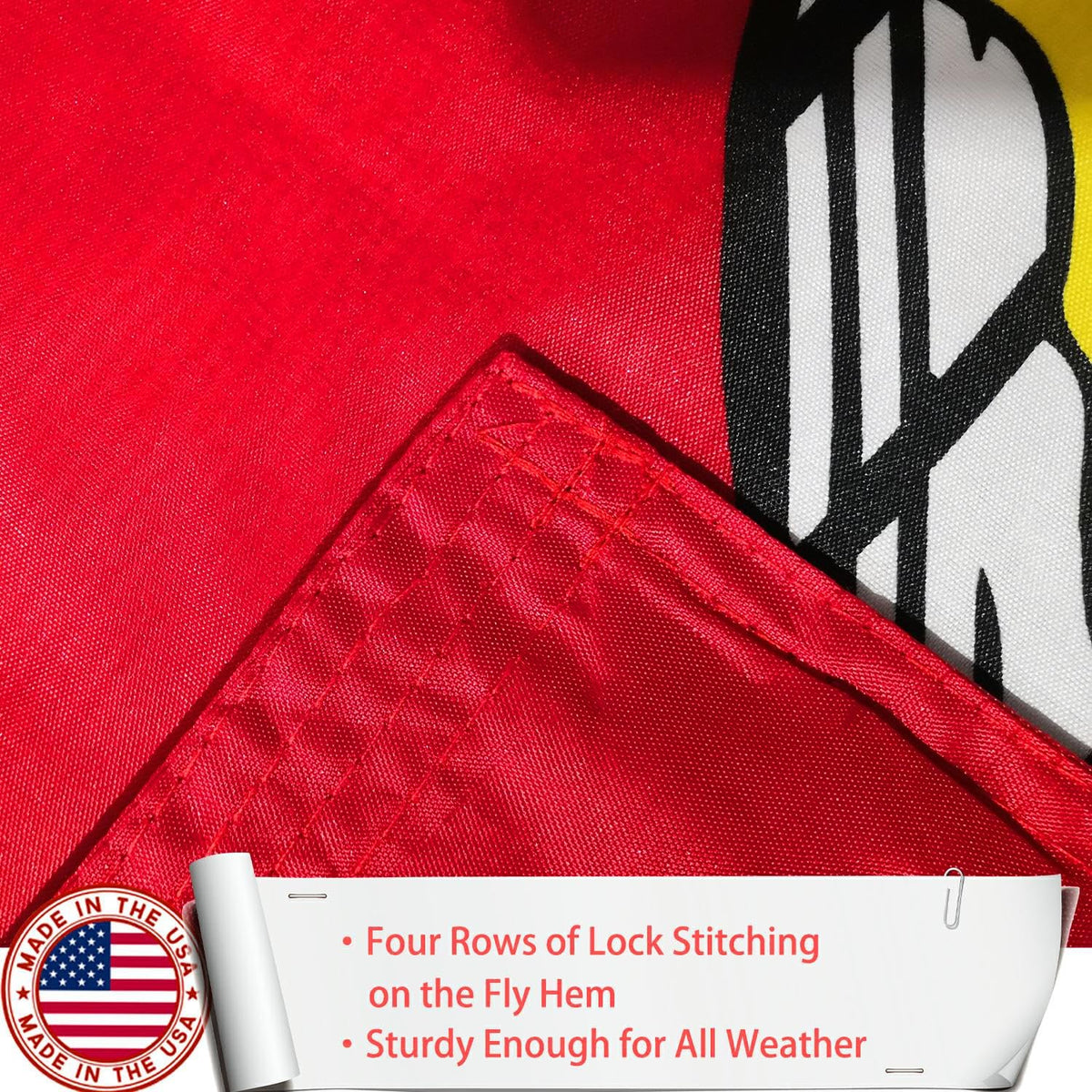 ZEKVY USMC flag with brass grommets for quick, secure mounting.