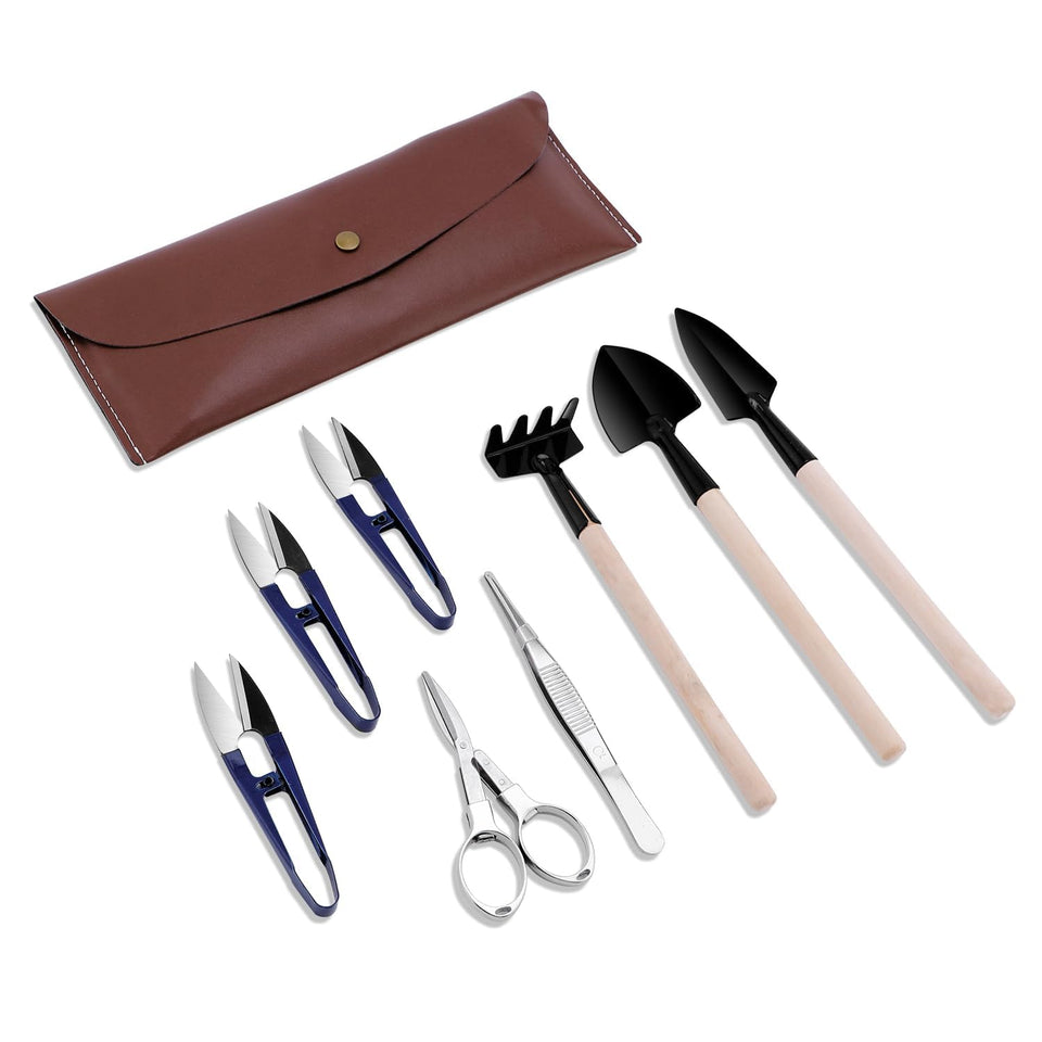 ZELARMAN bonsai set 8 pcs laid out for precise pruning and care