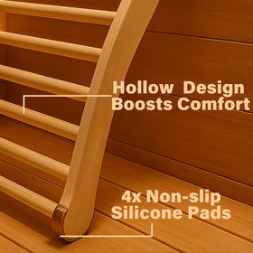 Zelmor ergonomic backrest for sauna supports extended sessions