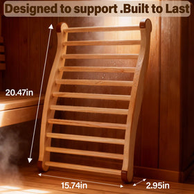 Zelmor sauna seat wood backrest offering ergonomic comfort
