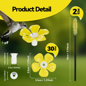 Zelpont bee-proof yellow flowers for plastic feeders prevent nectar sipping.