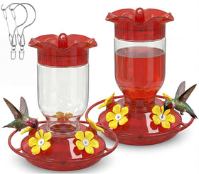 Zelpont hummingbird feeder 2-pack with clear 12oz bottle for easy nectar monitoring