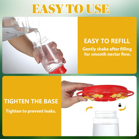 Zelpont feeder base prevents leaks during outdoor use.