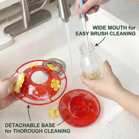 Zelpont see-through bottle allows quick nectar checks without disassembly