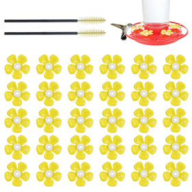 Zelpont hummingbird feeder replacement flowers, 30-pack, fits standard 0.24-0.28 inch ports.