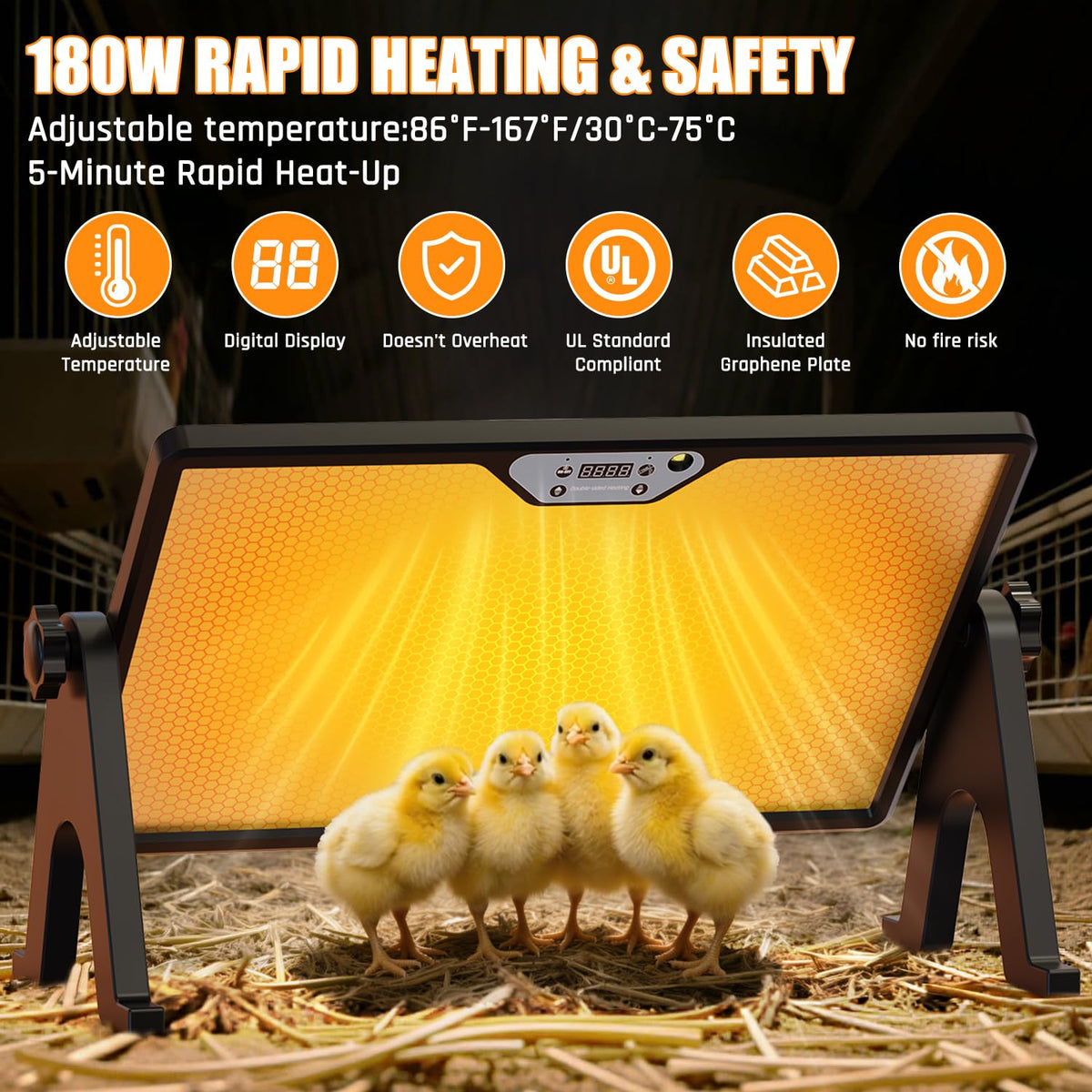 Zelvia chick heater remote control enables wireless temperature adjustments.