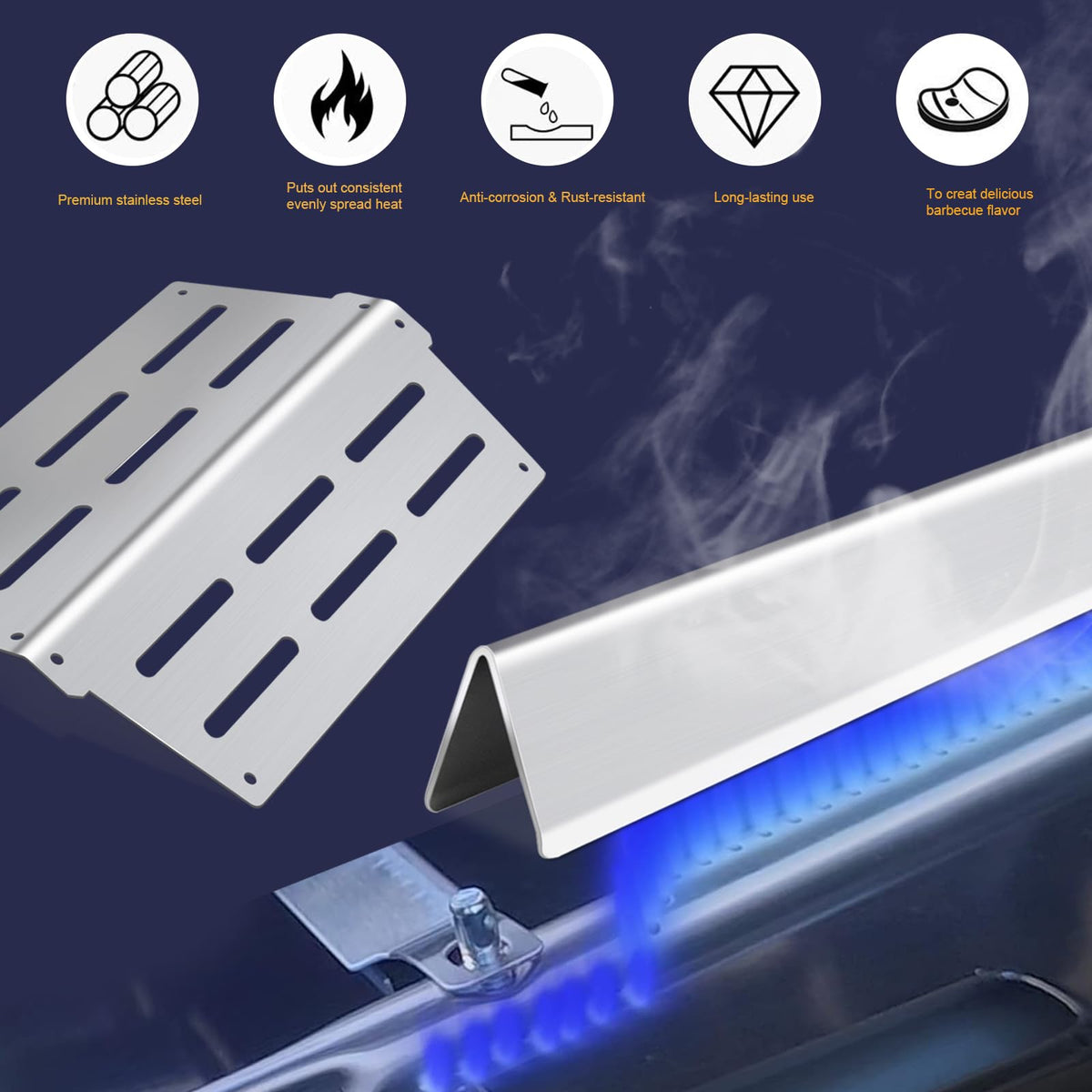 Zemibi heat deflector 2-pack top view showing shield design.