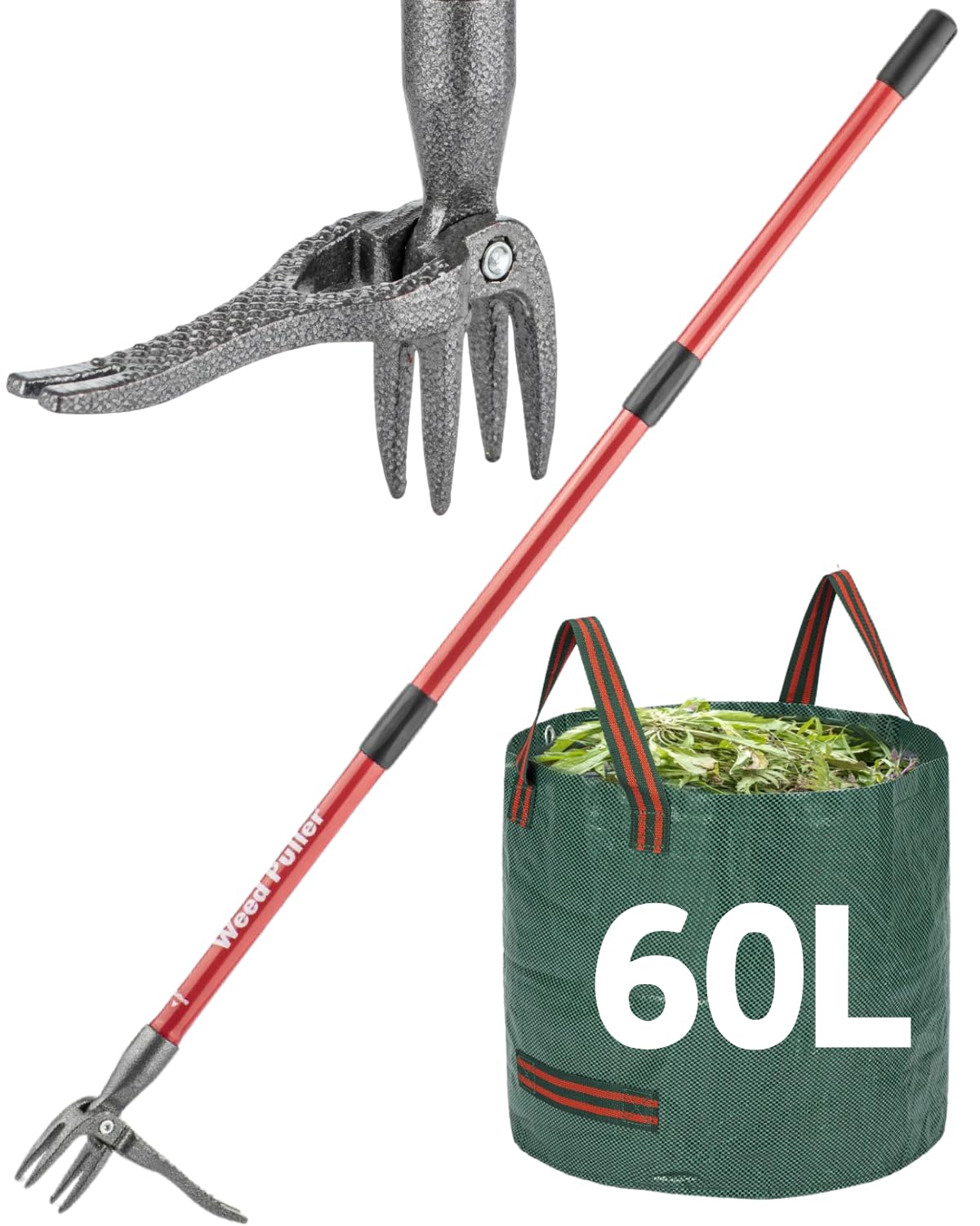 ZENHOSIT stand-up weed puller with 48-inch handle for ergonomic weeding