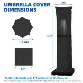 Zenicham air-vent feature on umbrella cover promotes moisture escape