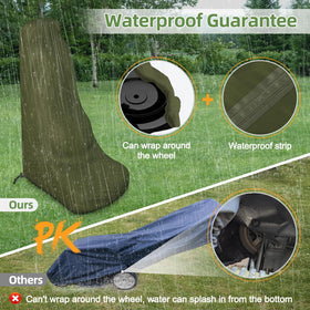 Zenicham Push Mower Cover drawstring close-up highlights adjustable-fit design.