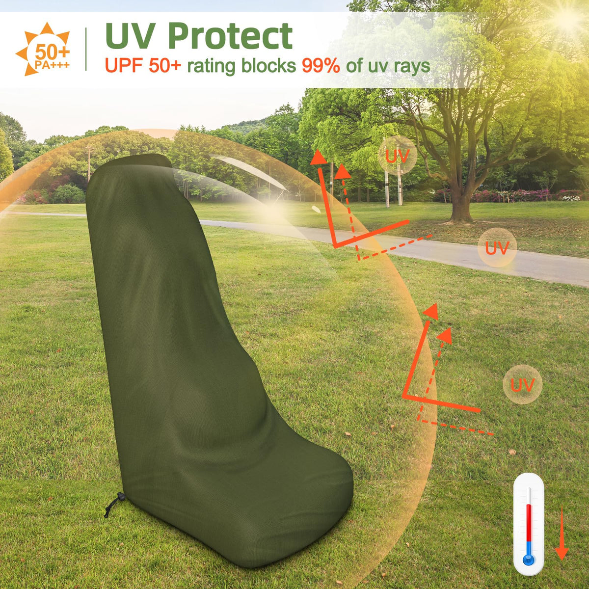 Zenicham Push Mower Cover reflective strips boost visibility in low light.