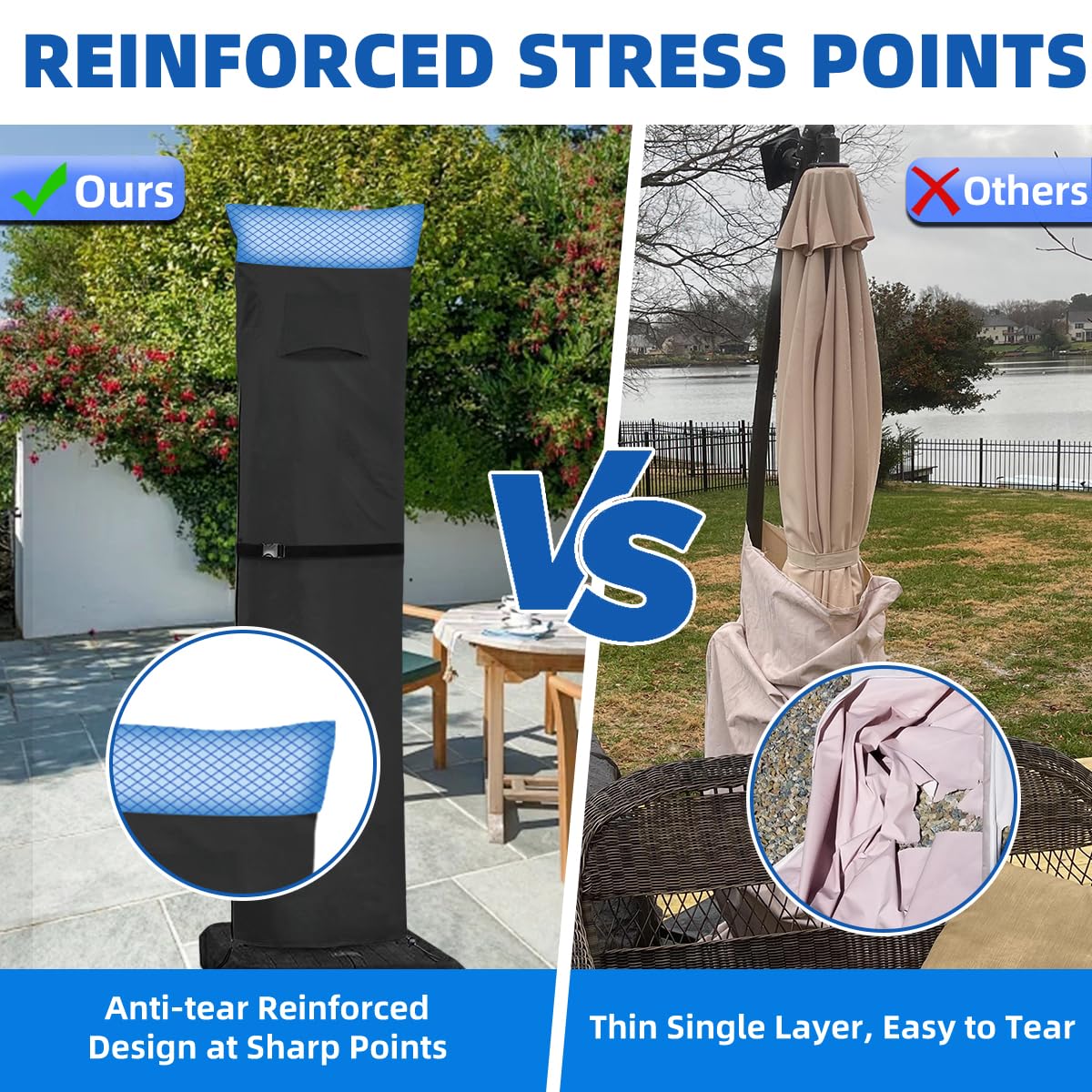 Zenicham foldable umbrella cover stores neatly when not in use