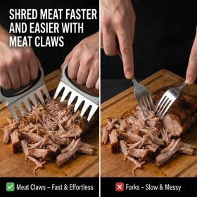 ZenithShine claws shown near a smoker for versatile BBQ shredding.