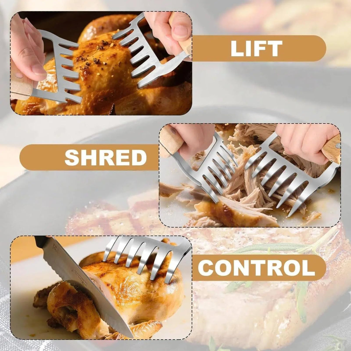 ZenithShine meat shredding action demonstrating quick, even pulled pork