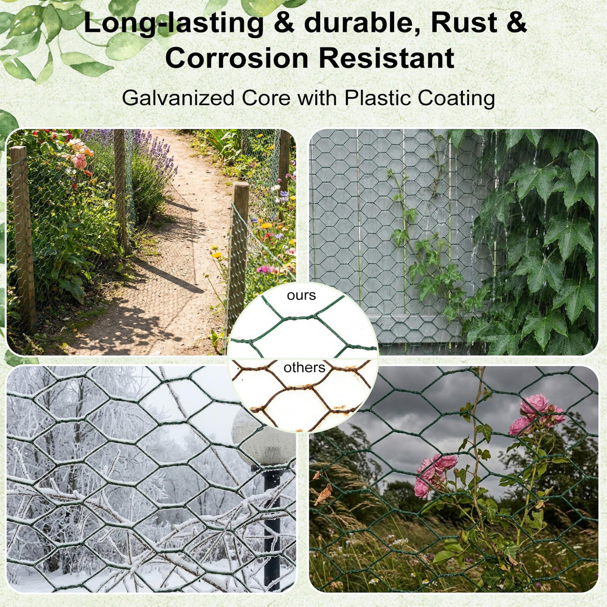 zenorebir garden fence protection wire guards beds from small animals