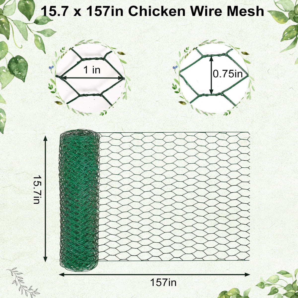 zenorebir green PVC coated hexagonal netting rust-resistant outdoor use