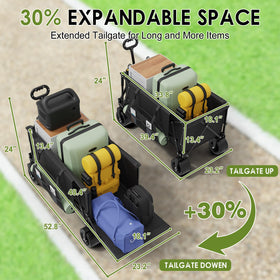 ZENPETIO wagon with 300L capacity ideal for groceries and camping gear.