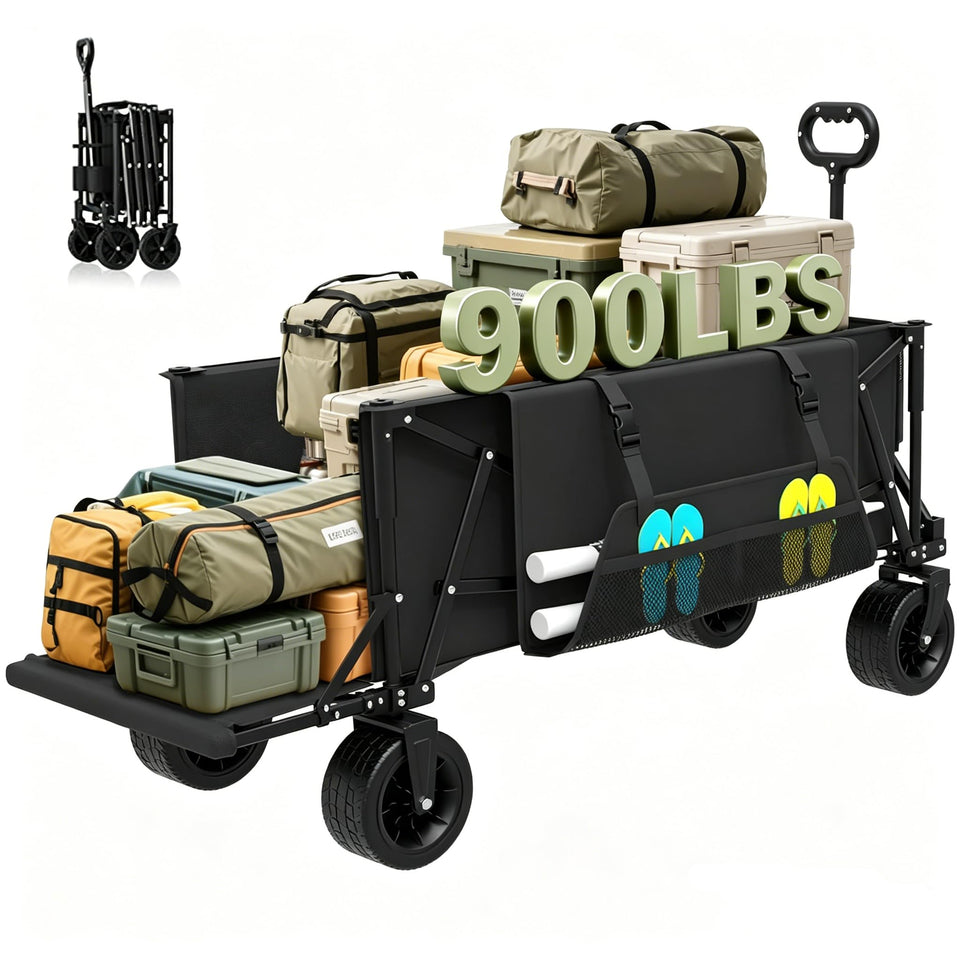 ZENPETIO 49-inch collapsible wagon in full size for easy hauling of bulky gear.