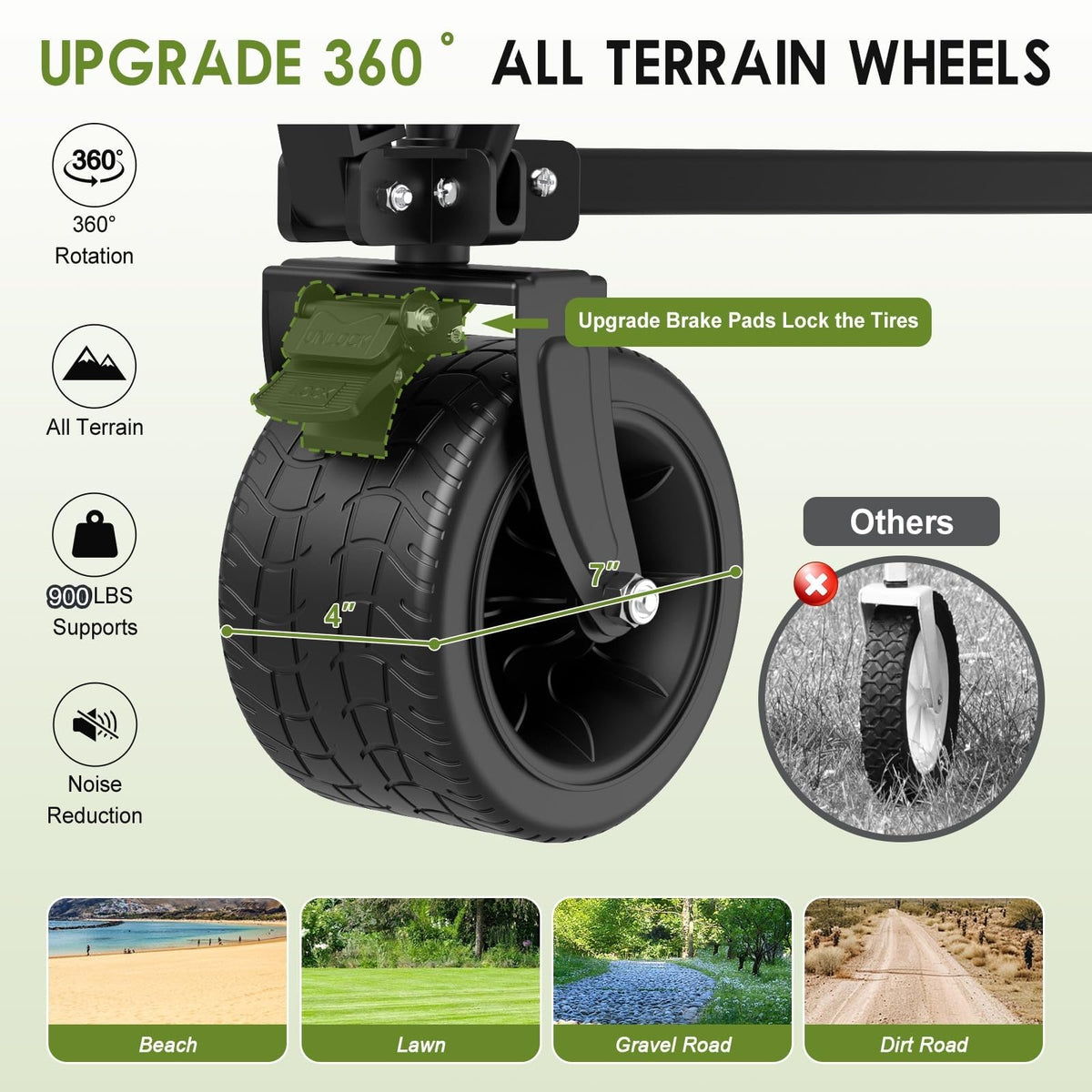 ZENPETIO front brakes on wheels for secure control on slopes.