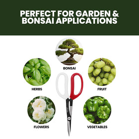 Zenport ZS104 garden use: scissors cutting stems and leaves.