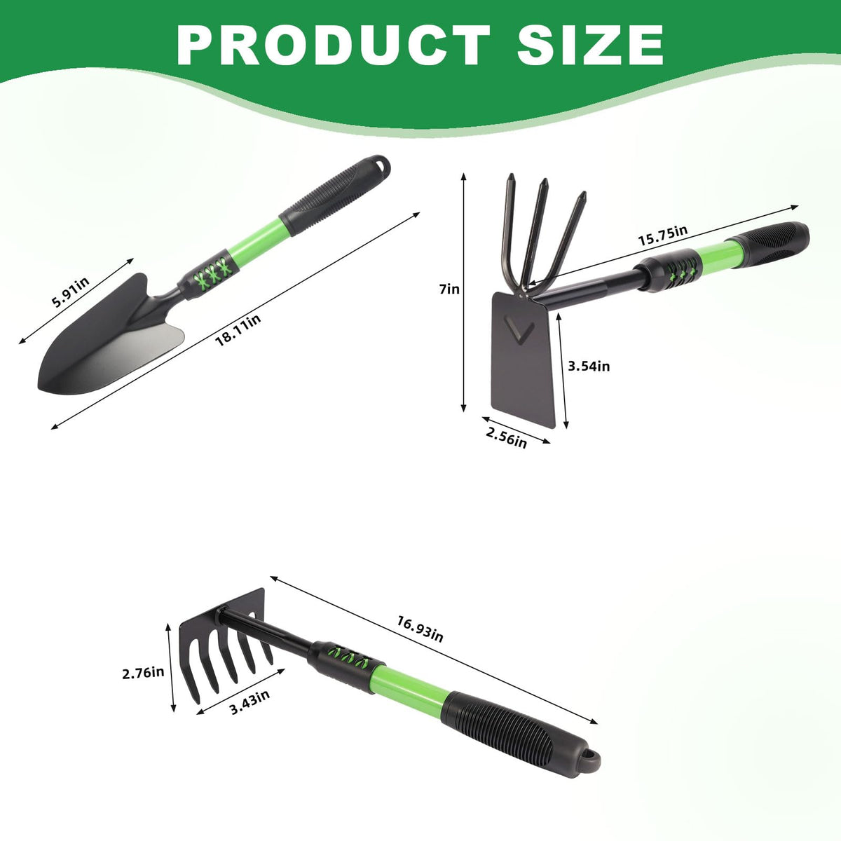 Zenrok garden tool set hand cultivator with 5 tines for easy weed control