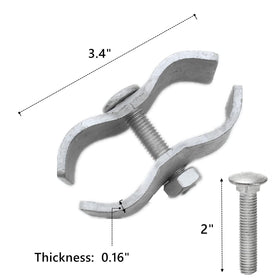Zentriqlla galvanized kennel clamp close-up showing rust-resistant finish.