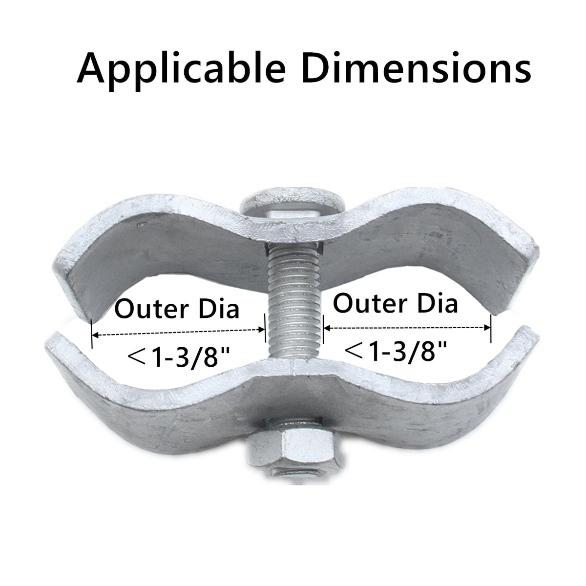 Zentriqlla galvanized steel kennel clamp connects chain-link fence sections.