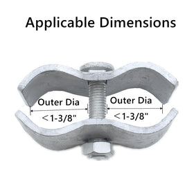 Zentriqlla galvanized steel kennel clamp connects chain-link fence sections.